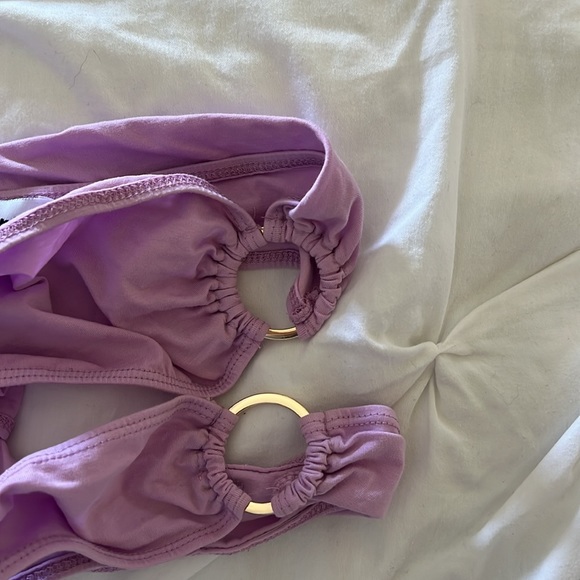 Princess Polly crop top, one sided spaghetti strap, gold ringlets on other side - Picture 2 of 3